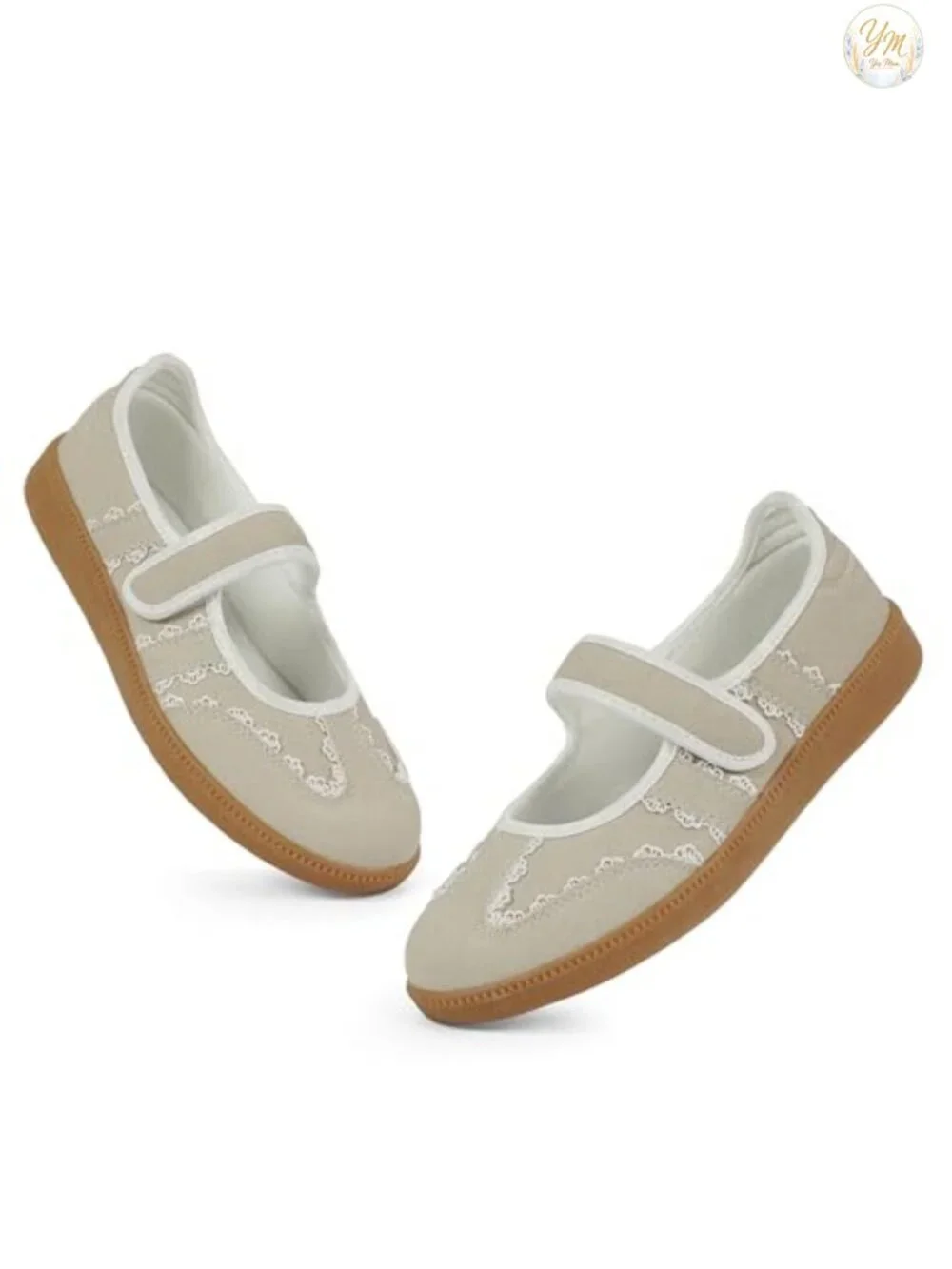 Women's Mary Jane Sneakers Slip On Hook Loop Retro Walking Shoes Faux Suede